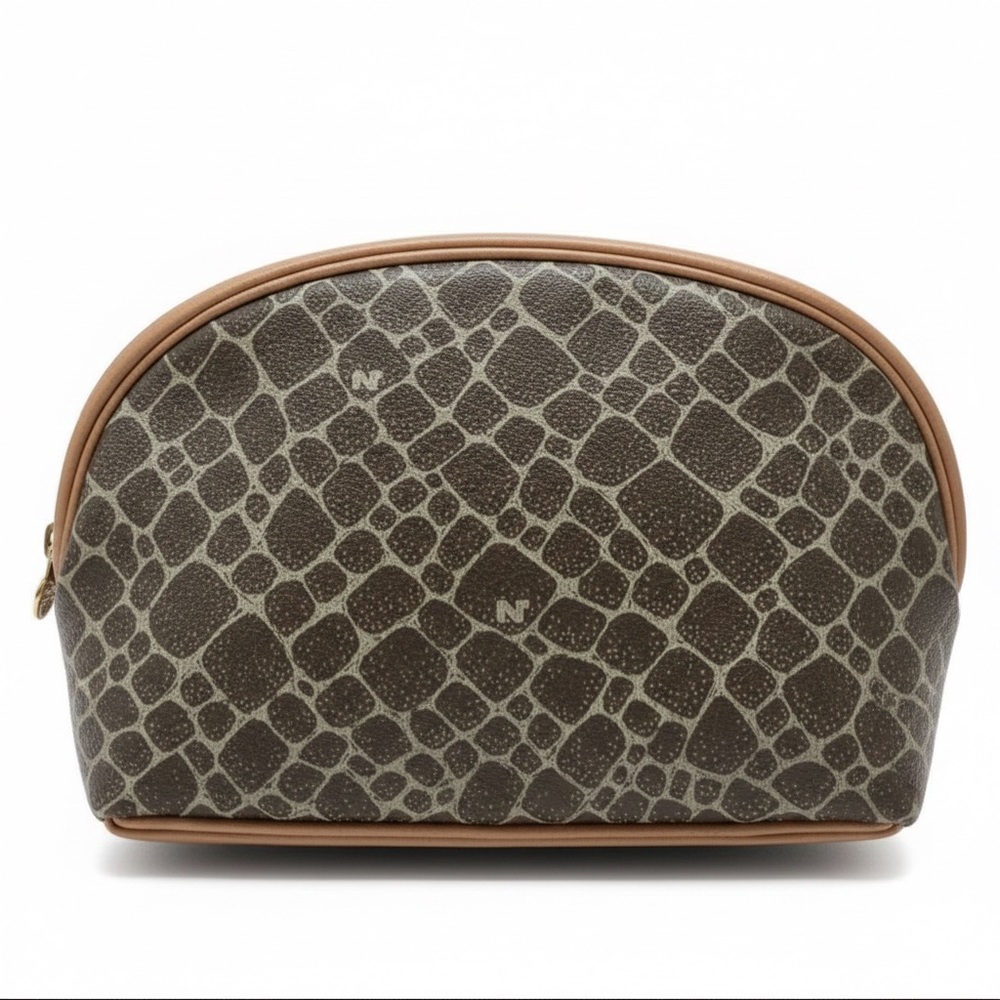 Nina Ricci Gray Leather Patterned Pouch